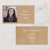 Carte De Visite Photo professionnelle moderne Rustique Kraft (Devant / Derrière)