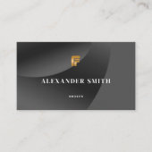 Carte De Visite Photo professionnelle Noir classique simple (Devant)