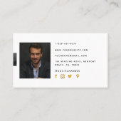 Carte De Visite Photo professionnelle Noir classique simple (Dos)