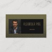 Carte De Visite Photo professionnelle Noir moderne classique (Devant)