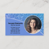 Carte De Visite Photo professionnelle personnalisée Code QR bleu s (Devant)