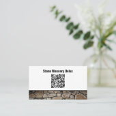 Carte De Visite Photo professionnelle QR Code Mur en pierre (Debout devant)