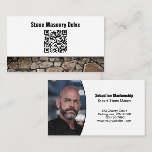 Carte De Visite Photo professionnelle QR Code Mur en pierre