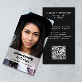 Carte De Visite Photo professionnelle QR Code noir