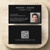 Carte De Visite Photo professionnelle QR Code noir