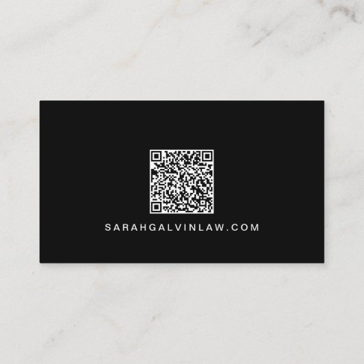 Carte De Visite Photo professionnelle QR Code noir (Dos)