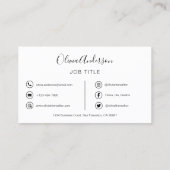 Carte De Visite Photo professionnelle QR Code noir blanc Business (Dos)