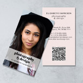 Carte De Visite Photo professionnelle QR Code Rose