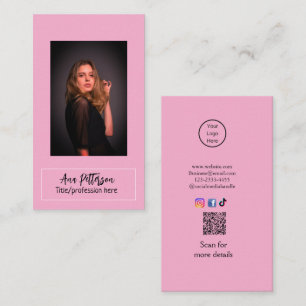 Carte De Visite photo professionnelle QR site email social moderne