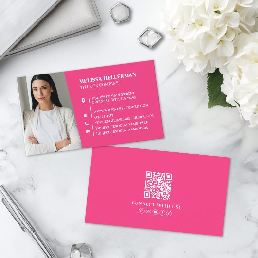 Carte De Visite Photo Professionnelle Rose