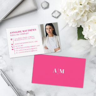 Carte De Visite Photo Professionnelle Rose Moderne