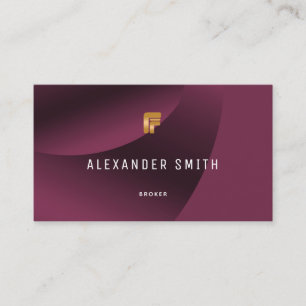 Carte De Visite Photo professionnelle simple et moderne Burgundy G