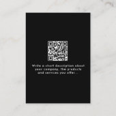 Carte De Visite Photo promotionnelle professionnelle Black Busines (Dos)