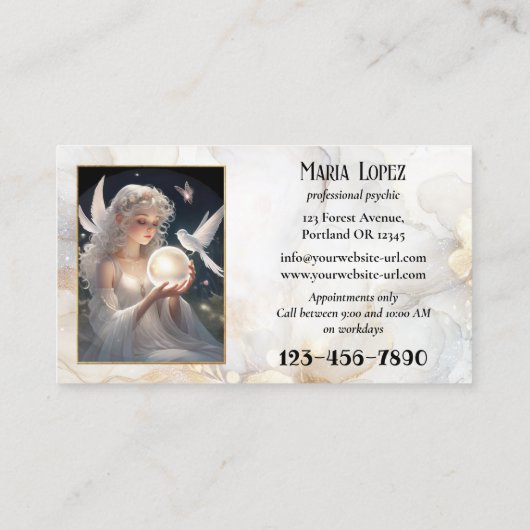 Carte De Visite Photo Psychique Palm ou Aura Reader (Dos)