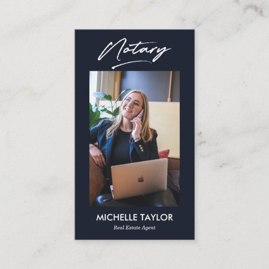 Carte De Visite Photo publique Notaire Moderne Code QR (Devant)