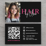 Carte De Visite Photo QR Code Hair Styliste Typographie<br><div class="desc">Le QR Code Hair Stylist Monogram Modern Typography Carte de visite combine design et fonctionnalité élégante, avec un monogramme de type moderne qui met en évidence vos initiales sur un arrière - plan minimaliste. Idéale pour les coiffeurs, cette carte comporte un code QR permettant un accès instantané à votre portefeuille,...</div>