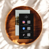 Carte De Visite Photo QR Code Logo moderne Noir