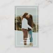 Carte De Visite Photo QR Code Logo moderne Noir (Dos)