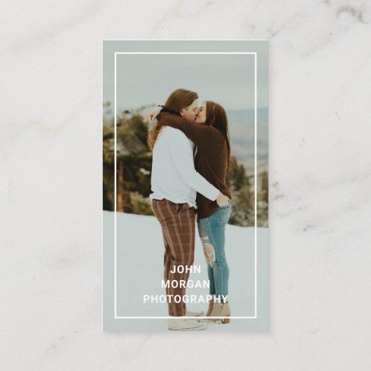 Carte De Visite Photo QR Code Logo moderne Noir (Dos)