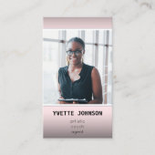 Carte De Visite Photo Qr Code Logo Professional Consulting Pink (Devant)