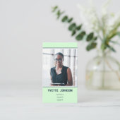 Carte De Visite Photo Qr Code Logo Professionnel Mint Green (Debout devant)