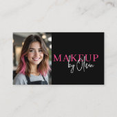 Carte De Visite Photo QR Code maquillage Artiste rose chaud (Devant)