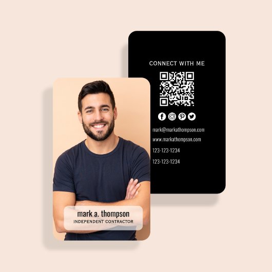 Carte De Visite Photo QR Code Modern Connect With Me Business