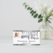 Carte De Visite Photo QR Code Personal Chef Cuisine Lounge Blanc (Debout devant)