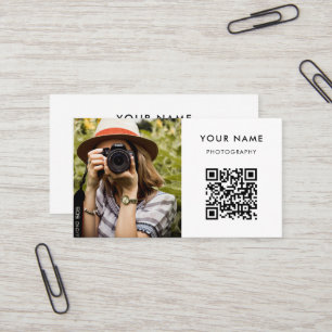 Carte De Visite Photo QR Code, Photographe Photographie Entreprise