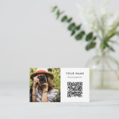 Carte De Visite Photo QR Code, Photographe Photographie Entreprise (Debout devant)