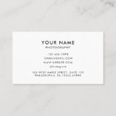 Carte De Visite Photo QR Code, Photographe Photographie Entreprise (Dos)