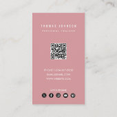 Carte De Visite Photo QR Code rose (Dos)