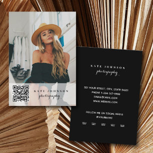 Carte De Visite Photo QR Code Script Custom Social Media Icônes