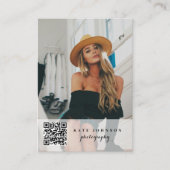 Carte De Visite Photo QR Code Script Custom Social Media Icônes (Devant)