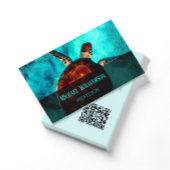 Carte De Visite Photo QR Code Sea Turtle | Côtier