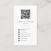 Carte De Visite Photo QR Code Social Media Icons (Dos)