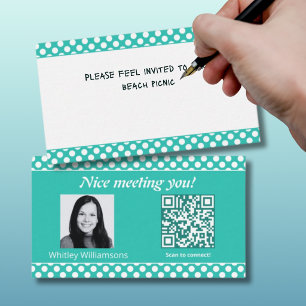 Carte De Visite Photo QR Ravi de vous rencontrer ! Scannez pour vo