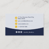 Carte De Visite Photo QRCode personnalisée professionnelle bleu fo (Dos)