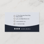 Carte De Visite Photo QRCode personnalisée professionnelle Marine (Dos)