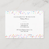 Carte De Visite Photo Rainbow Confetti (Dos)