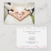 Carte De Visite Photo Rainbow Confetti (Devant / Derrière)