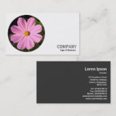 Carte De Visite Photo ronde - Cosmos rose (Devant / Derrière)