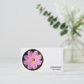 Carte De Visite Photo ronde - Cosmos rose (Debout devant)