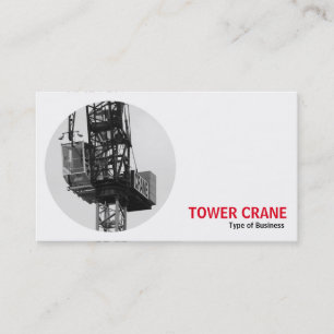 Carte De Visite Photo ronde - Grue à tour 02 N&B