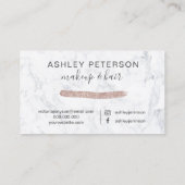 Carte De Visite Photo rose chic de marbre de parties scintillantes (Dos)