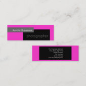 Carte de visite photo rose noir gris blanc (Devant / Derrière)