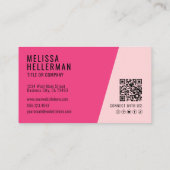 Carte De Visite Photo rose QR Code Société Votre Logo (Dos)