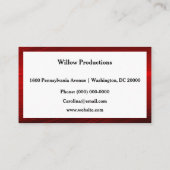 Carte De Visite Photo rouge du logo de l'entreprise (Dos)