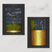 Carte De Visite Photo Services - Arbuste solitaire, cadre métalliq (Devant / Derrière)