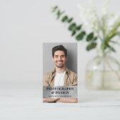 Carte De Visite Photo Silver professionnel QR Code (Debout devant)